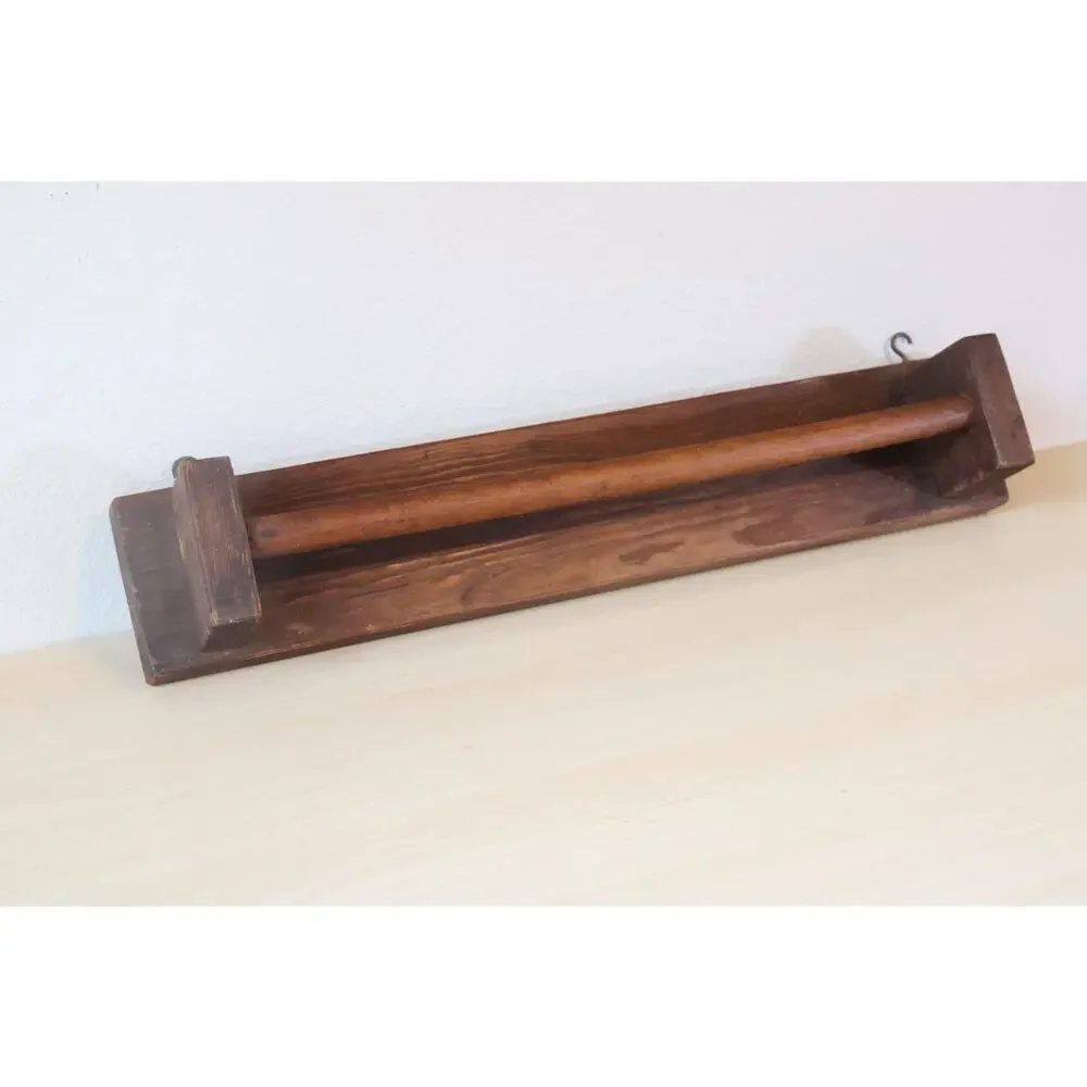 Antique Primitive Wood Towel Rack 16